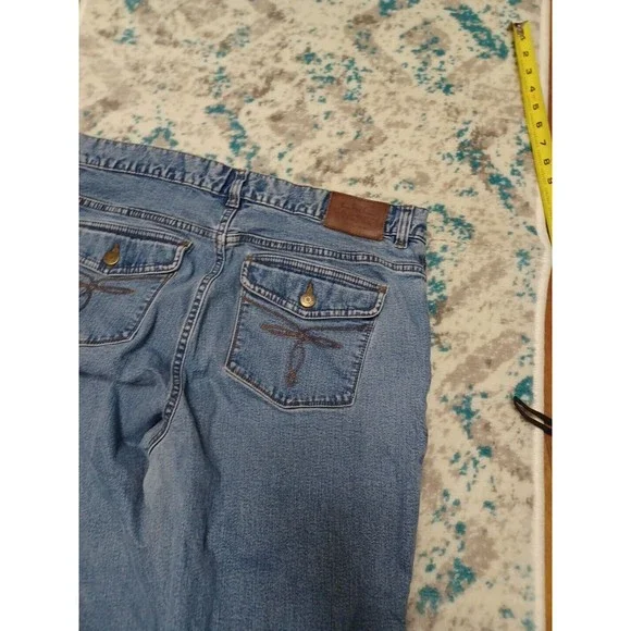 LRL Ralph Lauren Jeans Womens 14P Petite Mid Rise Bootcut Stone Wash Blue Denim - Picture 10 of 11